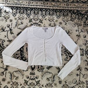 Women's Cream Button-Up Top